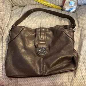 Tommy Hilfiger Brown Magnetic Snap Hobo Purse